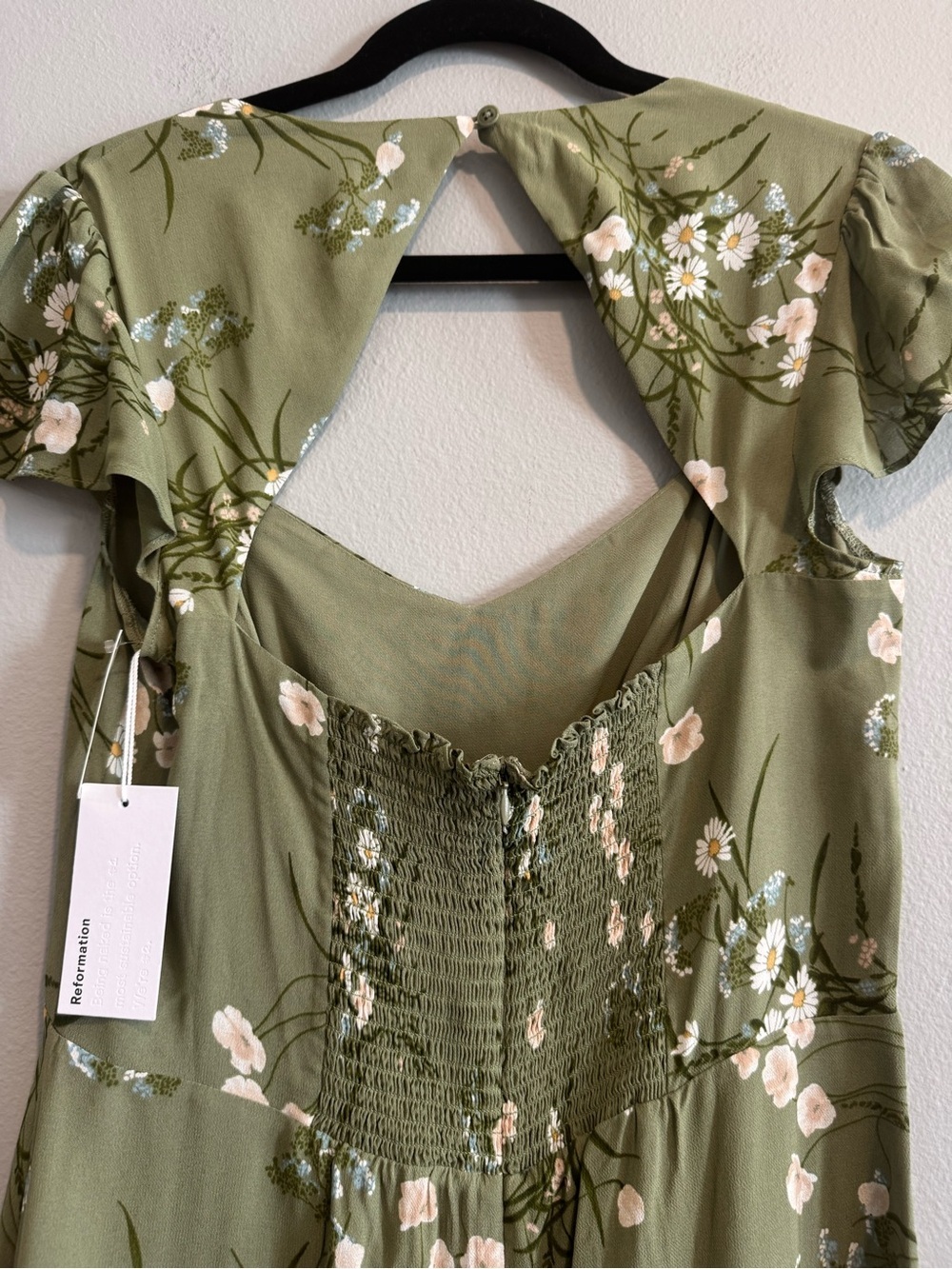 Reformation Rosie Floral Midi Dress Cap Sleeves 10 NEW - Picture 7 of 11